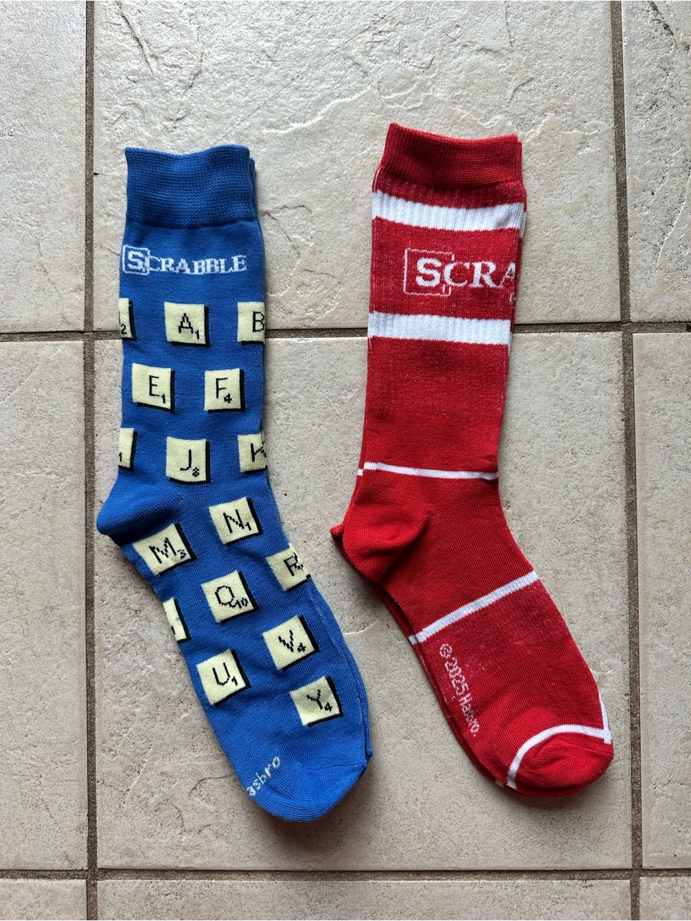 2 Prs Scrabble Socks One Size